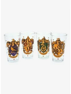 Drinkware Harry Potter Hogwarts House Crest Pint Glass Set
